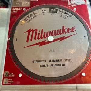 Milwaukee 14" 72T Metal Cutting Blade - Silver & Red